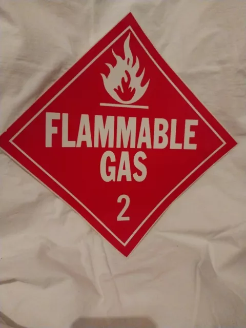 Flammable Gas Plastic Sign 10 1/2 x 10 1/2" Man Cave , Movie  TV,  Prop