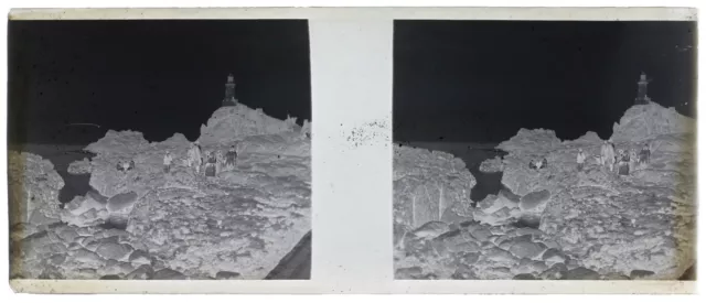 FRANCE Rocky Landscape c1930 Photo NEGATIVE Original Stereo Plate P74L18n1 2