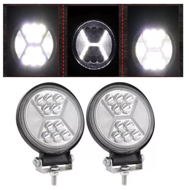 2x 117W LED Bar Round Spot Flood Arbeitslicht Off-Road Nebelscheinwerfer