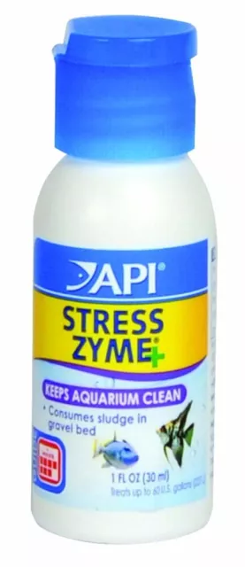 API Stress Zyme Bottle Consume Sludge Gravel Bed Prevent Ammonia Poisoning 1 oz