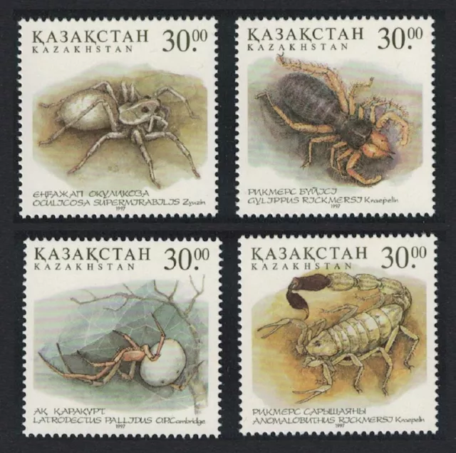 Kazakistan Arachnidae Spiders 4v 1997 nuovi di zecca sg#188-191 cv £8.-