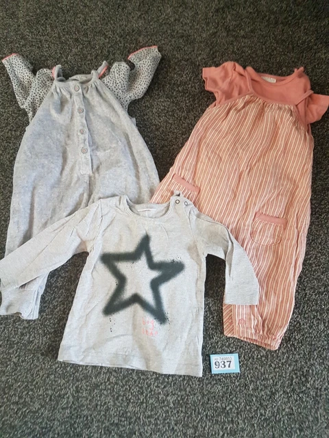 Pacchetto ragazze 3-6 mesi. Abiti per bambine tutti in uno e top (B74)