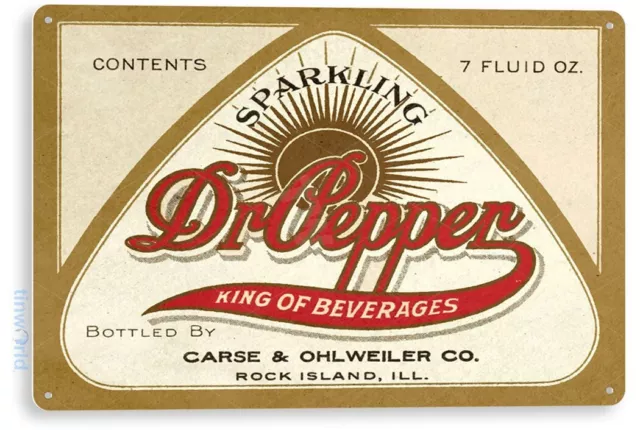 Dr Pepper Soda Cola Kitchen Cottage Bar Retro Label Metal Decor Tin Sign B665
