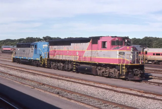 MBTA GP40MC 1121 original kodachrome slide slides in 2008