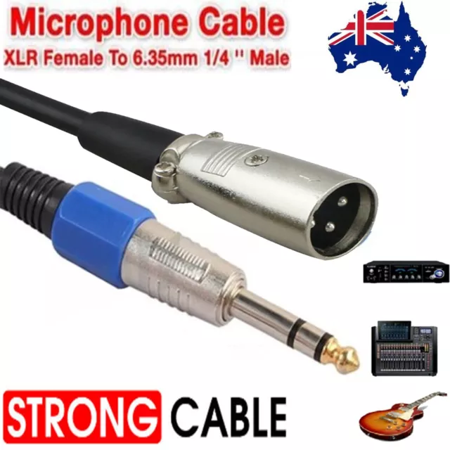 Microphone Cable Balanced Male XLR to TRS 1/4" 6.35mm Stereo Jack Audio Cable