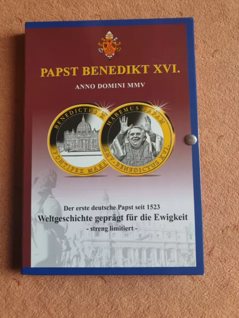 Papst Benedikt XVI. 4 Medaillien Münzen -Weltgeschichte geprägt für die Ewigkeit