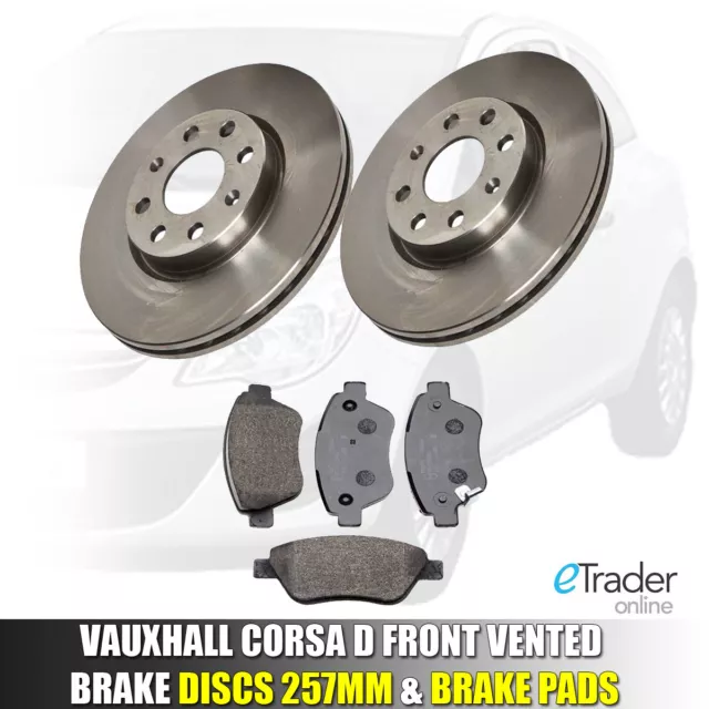 Vauxhall Corsa D Front Brake Discs And & Pads 1.2 1.4 2006-2014 Set New 2 Vented