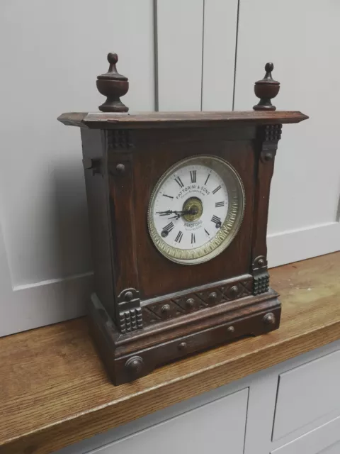 Antique Fattorini patent Bugler Alarm Mantle Clock