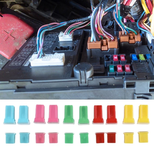 Pack De 10 Fusibles Voiture – Assortiment Carrés 20A 30A 40A 50A 60A, Court Et Long, Universel