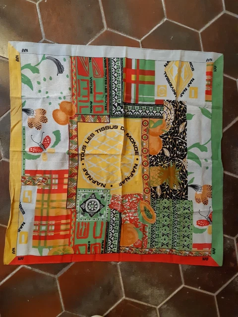 FOULARD CARR SCARF naf naf carr vintage coton EUR 15 00