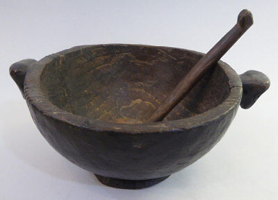 Antique Tribal Wood Bowl with Spoon Ifugao Tribe N. Philippines RARE
