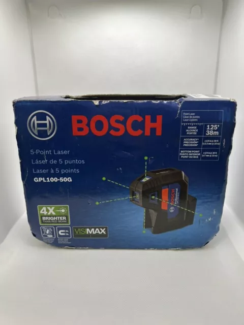 Bosch 125 Ft. Green 5-Point Self-Leveling Laser With Visimax Technol (Tdw030122)