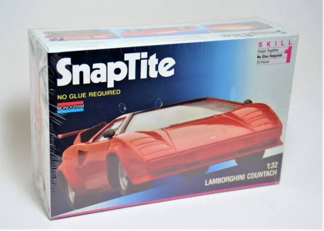 Monogram 1058 1/32 Scale SnapTite 1988 Lamborghini Countach Plastic Model Kit