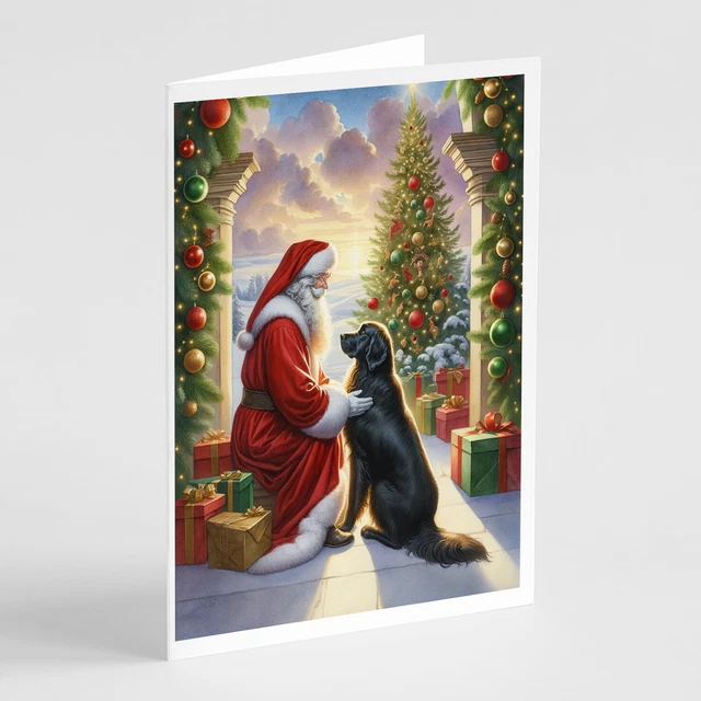 Flat-Coated Retriever Santa Claus Cards Envelopes Pack of 8 DAC4111GCA7P