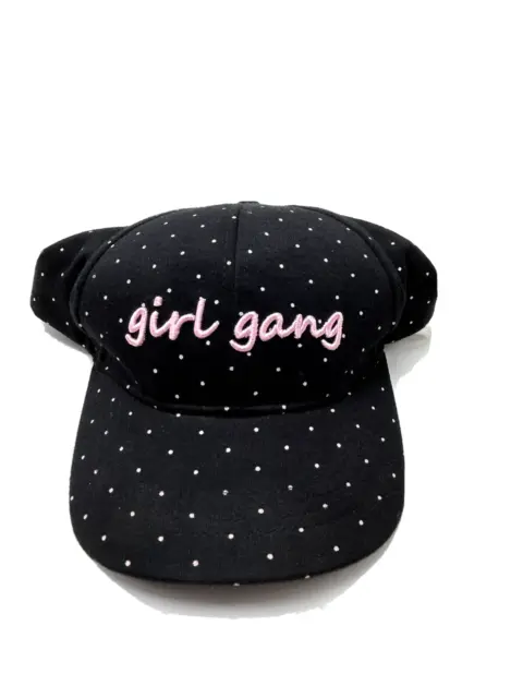 Girl Gang Girls 7-13 Years Youth Hat Cap Snapback Black Pink Polka Dots B323D