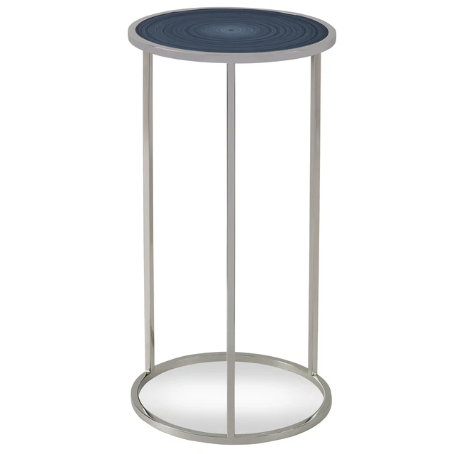 Uttermost 25112 Whirl 12" Diameter Tempered Glass Top Steel Side - Charcoal