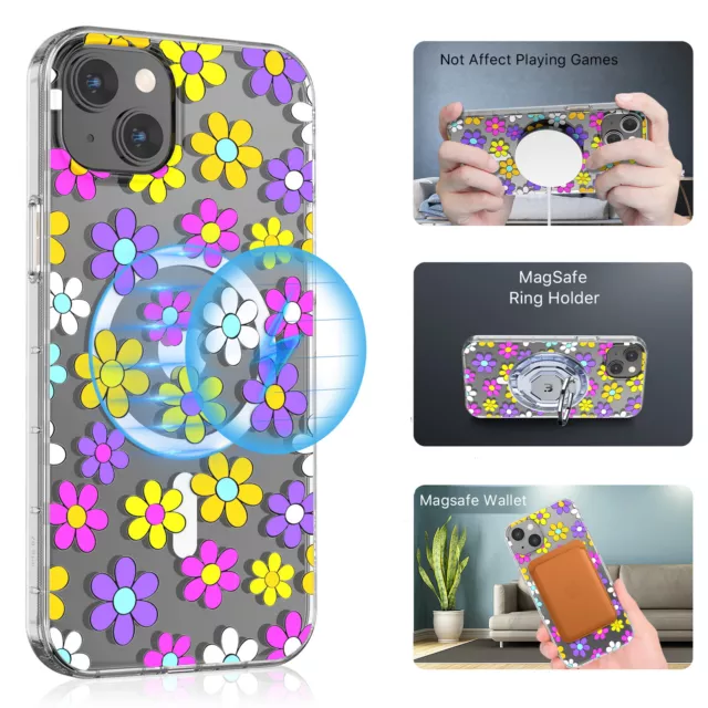 MagSafe Ultra-Slim Multi Color Daisy Case Cover For iPhone15/15 Pro/Plus/Pro Max