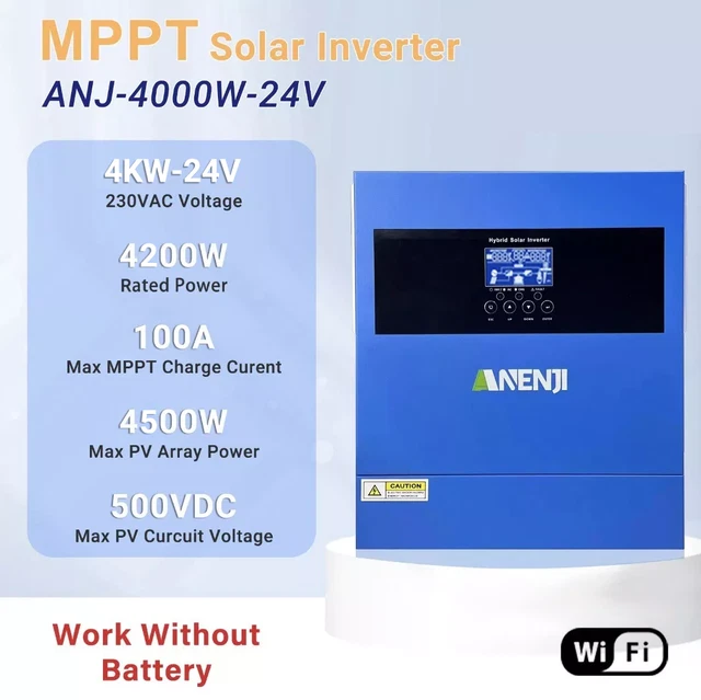 4200W MPPT SOLAR Inverter Off-Grid Hybrid 100A Pure Sine Wave 24V 220V ...