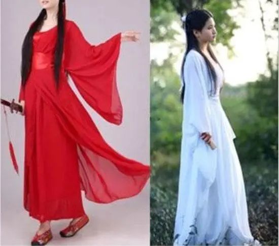 Classic Ancient Costume  Chinese hanfu Fairy  Heroic Woman Clothes dance dress