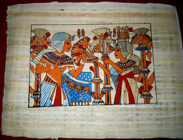 Ägypten Papyrus-Bild 30 x 40 cm - Pharaonenkinder