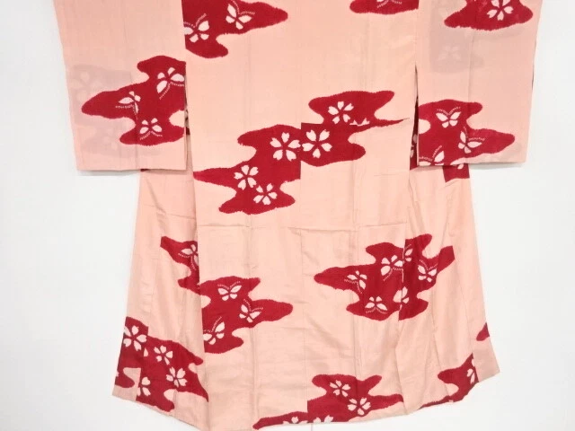 41953# Japanese Kimono / Antique Juban /  Shibori / Flower & Butterfly