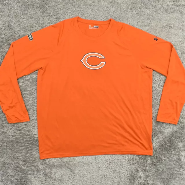 Under Armour Men's Adult Sz 2XL Tee Shirt T Orange Loose Combine Chicago Bears A