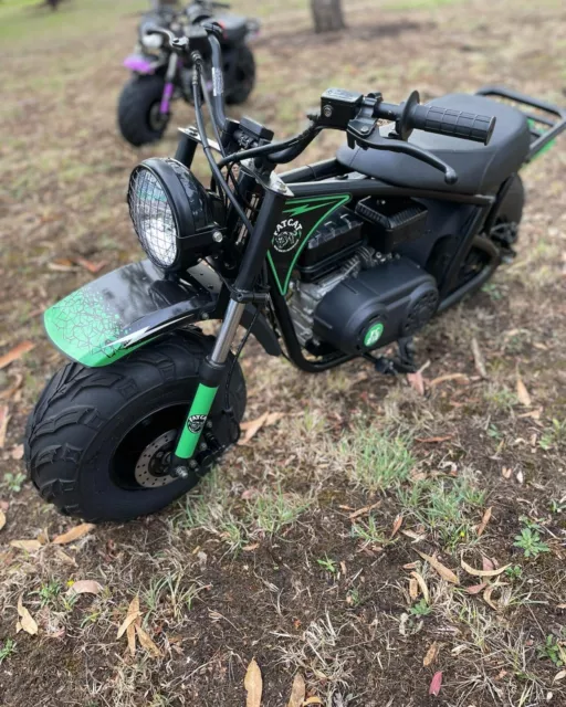 Fat Tire Mini Bike for off-road adventures all terrain motorbike. Green