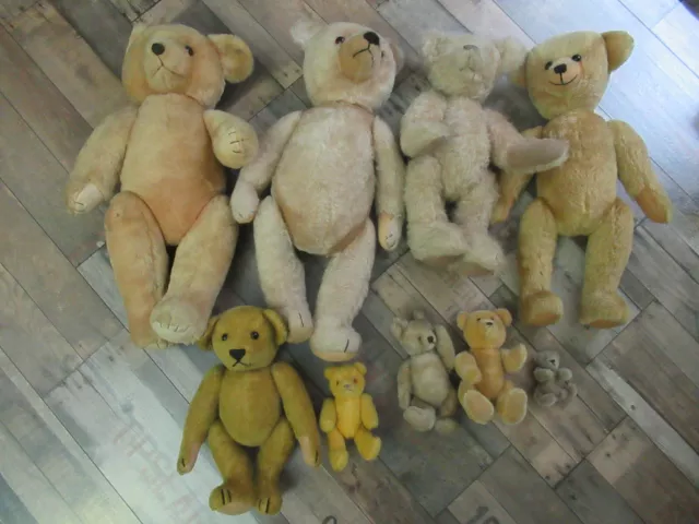 Alte Teddybären,Steiff,?,Teddy,Konvolut,9 Stück,Steiff Teddy
