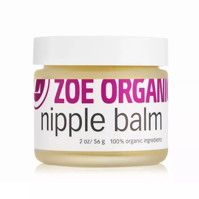 Zoe Organics Organic Nipple Balm For Breastfeeding Maternity and Pregnancy 2 oz
