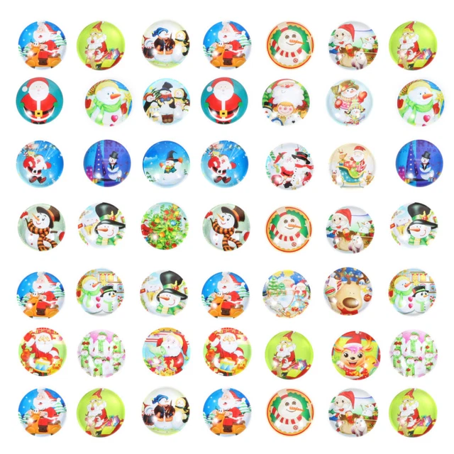 100 piezas Flat Back Dome parches de vidrio hágalo usted mismo Navidad parche de piedras preciosas