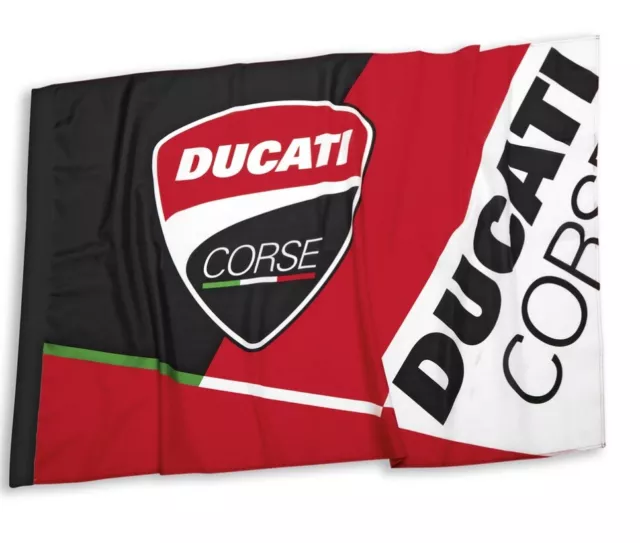 DUCATI CORSE Adrenaline Fahne Flagge Flag Bandiera rot schwarz weiß NEU