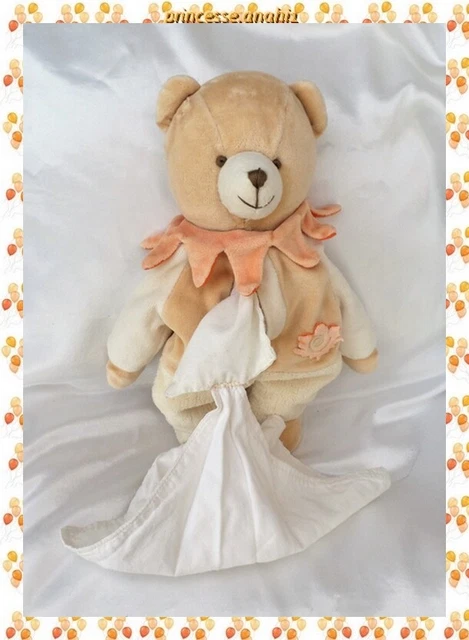 Doudou Peluche Ours Ecru Beige Mouchoir Blanc Feuille Doudou Et Compagnie