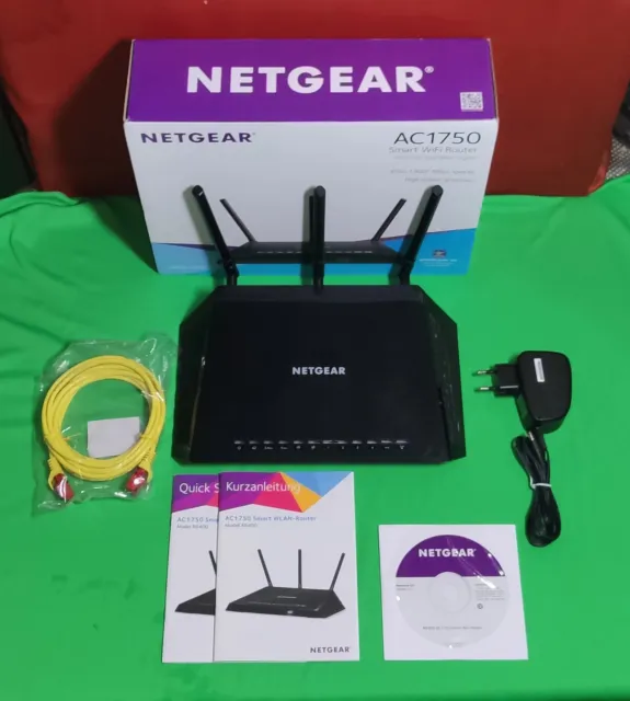NETGEAR R6400 Nighthawk AC1750 Smart WiFi Router PER Gamer DualBand Gigabit WiFi