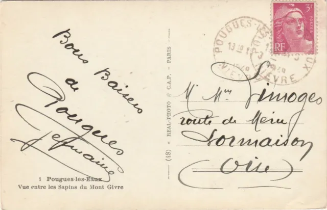 France Pougues les-Eaux Sepins du Mont Givre RPPC Vintage Postcard Posted 1910 2