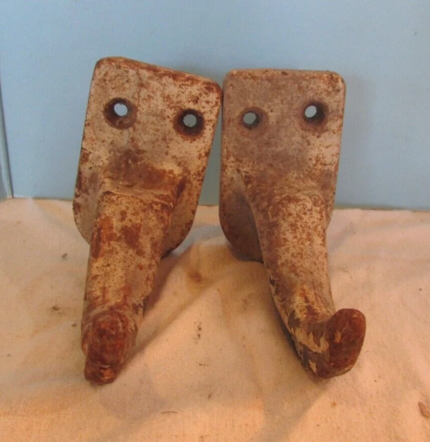 2-Antique Hot Water Radiator support holder Cast Iron Old-industrial shelf hook 2
