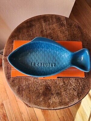 Le Creuset Caribbean Blue Fish Small Dish 6"