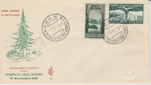 1951  Fdc Venetia Italia N. 121 Alberi    Non Viaggiata Mf52123