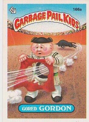 1986 Garbage Pail Kids Series 4 Single Sticker Card # 166A Gored Gordon