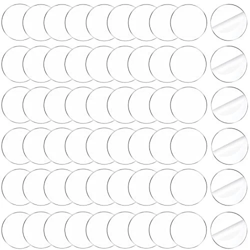 60 Pieces Clear Acrylic Circles Disc Transparent Thick Round Acrylic Disk Cir...