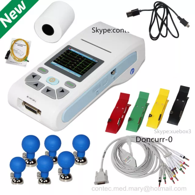 nouveau 12 dérivations ECG EKG touch Digital + PC logiciel ECG90A CONTEC 2