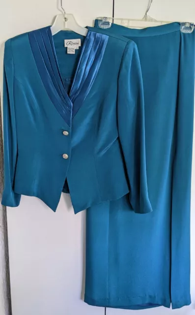 Remini Mother Of Bride Groom Special Occasion Silk 2 Piece Formal Suit Jacket...
