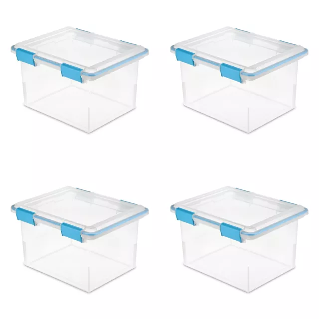 Clear 105 Qt Plastic Storage Containers Box Stackable Tote Bin