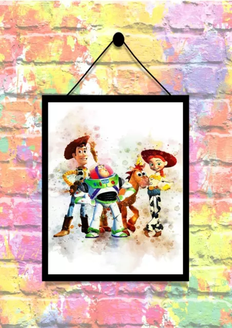 BUY 2 GET 1 FREE - Disney Toy Story Watercolour Print Wall Art Poster A4