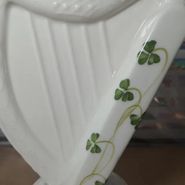 Donegal China By Belleek Irish Porcelain Shamrock White Harp 18 cm Tall 2