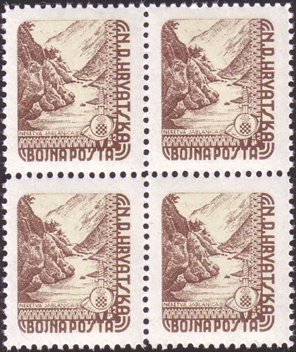 Kroatien "Feldpost 1945" Viererblock postfrisch **