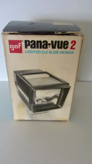 Vintage GAF Pana-Vue2. 2 x 2 Lighted 35mm Film Slide Viewer