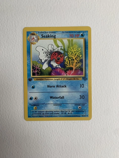 Pack fresh Pokemon Seaking 46/64 Jungle Uncommon 1st Edition NM