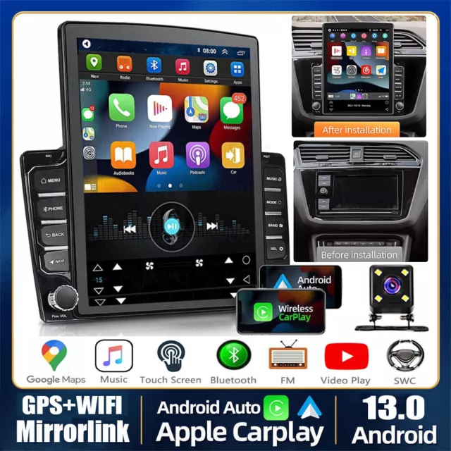 9.7" Apple Carplay Android 13 Car Stereo GPS Navi Radio Wifi +Camera For Ford