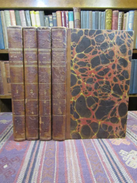 1828 Irving HISTOIRE DE LA VIE ET VOYAGES DE COLOMB Columbus 4 Vols & Rare MAP