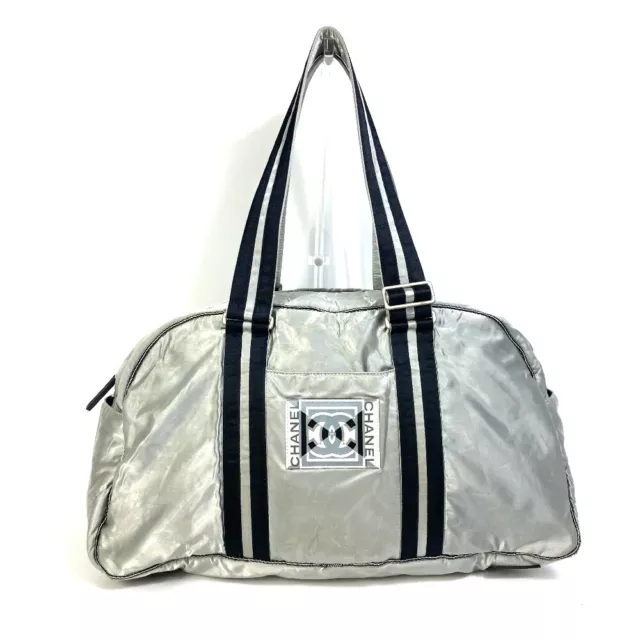 CHANEL A29853 Sports CC CC Mark Quilted Bag Shoulder Bag Duffle Bag Nylon  White
